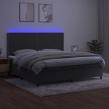  box spring s madracem LED tamnosivi 200x200 cm baršun | shoptok.hr