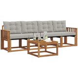  Set vanjskih sofa 5 kom. Prirodna i svijetlo siva | shoptok.hr