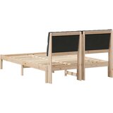 vidaXL Krevetni okvir s tapiciranim uzglavljem Smeđa 135 x 190 cm | shoptok.hr