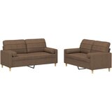  2-dijelni set sofa s jastucima smeđi od tkanine | shoptok.hr