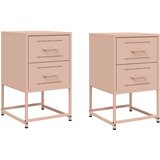 Maison Chic Dvo delni komplet Nočne omarice - Nočne mize roza 36x39x60,5 cm jeklo, (21690562) | Shoptok.si