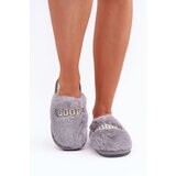  Women's Slippers With Fur And Writing Gray Kalelia | Shoptok.si