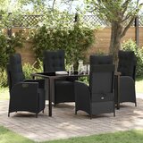 vidaXL Set od 5 komada vrtne blagovaonice Crni poli rattan | shoptok.hr
