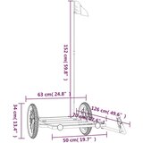 vidaXL Tovorna prikolica za kolo črna 126x63x34 cm železo | Shoptok.si