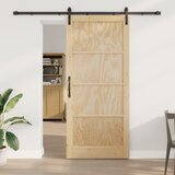 vidaXL Klizna vrata s setom opreme 93x211 cm Solidno drvo bor | shoptok.hr