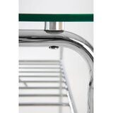 Jotex Stranska mizica s stekleno mizno ploščo v sijajno srebrni barvi 32x100 cm Walle – | Shoptok.si