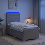  Boxspring krevet s madracem Sivosmeđa 90 x 200 cm Tkanina Smeđesiva 90 x 200 x 140.5 cm Cene