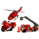  Set vatrogasnih vozila za igru sa motorom i helikopterom - crveni | Shoptok.si