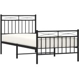  Metalni okvir kreveta uzglavlje i podnožje crni 90 x 200 cm | shoptok.hr