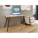 P & B PISALNA MIZA kovina, leseni material bela, medeni hrast | Shoptok.si