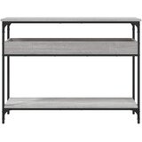  Konzolni stol s policama siva boja hrasta 100x29x75 cm drveni | shoptok.hr