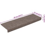  Prostirke za stepenice samoljepljive 15 kom 65x21x4 cm bež pravokutni rub | shoptok.hr