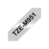 TZE-M951 traka za izradu naljepnica Crno na srebrnom