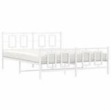  Metalni okvir kreveta uzglavlje i podnožje bijeli 150 x 200 cm | shoptok.hr