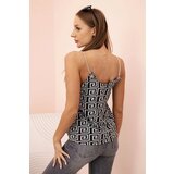 Kesi Women's sleeveless top with a chain and geometric pattern mint | Shoptok.si