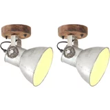  Industrijske zidne/stropne svjetiljke 2kom srebrne 20x25 cm E27