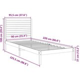 vidaXL Daljši posteljni okvir brez vzmetnice bel 90x220 cm trden les | Shoptok.si