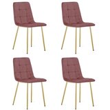 KARA stolica - tamnoružičasti baršun / zlatne noge x 4 | shoptok.hr