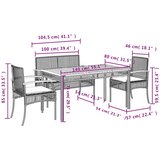  4-dijelna vrtna garnitura od poliratana s jastucima siva Dužina stola 140 cm | Shoptok.si