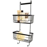 Tendance DVOSTRUKA KOŠARICA ZA TUŠ SA 2 KUKICE, CRNA | shoptok.hr