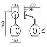  Redo 01-2617 - Zidna lampa PIERCE 1xE27/42W/230V zlatna/zadimljena | Eponuda.com