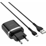 Hoco pametni hišni polnilec C12Q 3A z 3.0 QC USB vtičem in s polnilnim kablom MicroUSB črn