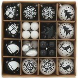  Set Božićnih Ukrasnih Kuglica 40 pcs Crna i bijela Plastika | shoptok.hr