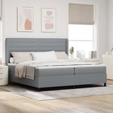  LED Box Spring Krevet Svijetlo siva 200 x 200 cm tkanina | shoptok.hr