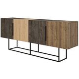 Marckeric Smeđa/u prirodnoj boji niska komoda u dekoru hrasta 200x80 cm Titan – Cijene