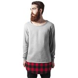 Urban Classics Long Flanell Bottom Open Edge Crewneck Grey/Block/Red | Eponuda.ba