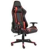 Vrtljiv gaming stol rdeč PVC