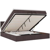 vidaXL Otomanski posteljni okvir z vzmetnico temno rjava 200x200 cm, (21670758) | Shoptok.si