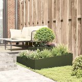  Vrtna saksija Maslinasto zelena 100 x 100 x 50 cm Čelična vrata | Shoptok.si