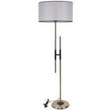 Opviq Felix Mat Krom Lambader Silindir Açık Hasır Gri Abajurlu Light Grey Floor Lamp