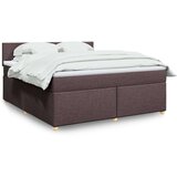 vidaXL Krevet s oprugama i madracem tamnosmeđi 180x200 cm tkanina | shoptok.hr