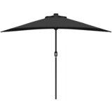 vidaXL Vrtni dežnik Črna 294 x 150 x 224 cm blago | Shoptok.si