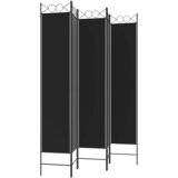 Sobna pregrada s 5 panela crna 200x220 cm od tkanine | shoptok.hr