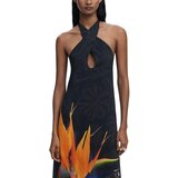Desigual Dolge obleke SWIM_COLIBRÍ DRESS 25SWMW11 Črna | Shoptok.si