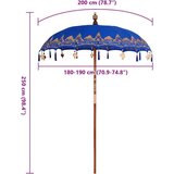 vidaXL Suncobran Ostalo Plava x 250 cm Pamuk i drvo | shoptok.hr