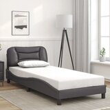 Maison Chic Posteljni okvir - Enojna postelja - Postelja za odrasle z vzglavjem siv 90x200 cm umetno usnje-J9675, (21768332) | Shoptok.si