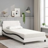 Krevet s madracem Dover bijelo-crni 100 x 200 cm od umjetne kože | Eponuda.com
