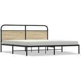 Metalni Kovinski posteljni okvir brez vzmetnice sonoma hrast 193x203 cm, (21607781) | Shoptok.si