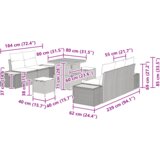  8 delni vrtni sofa set z blazinami bež poli ratan akacija | Shoptok.si