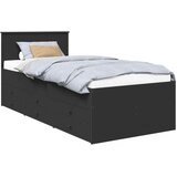 vidaXL Krevet na dan s ladicama Crna 75 x 190 cm Konstruirano drvo - Crna 75 x 190 cm | shoptok.hr