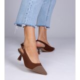 D/CEO marka niezdefiniowana Brown fabric low heel pumps Klersi | Shoptok.si