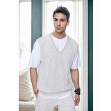 Dewberry 26088 V-Neck Mens Sweater-GREY | shoptok.hr