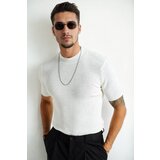 Dewberry 33307 Mens Crew Neck Short Sleeve Thin Knit Sweater-WHITE | shoptok.hr