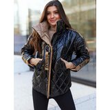 Cocomore Black quilted jacket decorative tape cene