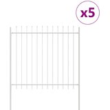  Vrtna Ograda 5 pcs Bijelo 8,5 x 1,5 m Čelik s prahom | shoptok.hr