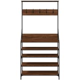  Stalak za odjeću i cipele smeđa boja hrasta 90x34x184 cm | shoptok.hr